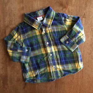 Gap plaid flannel shirt 6-12m